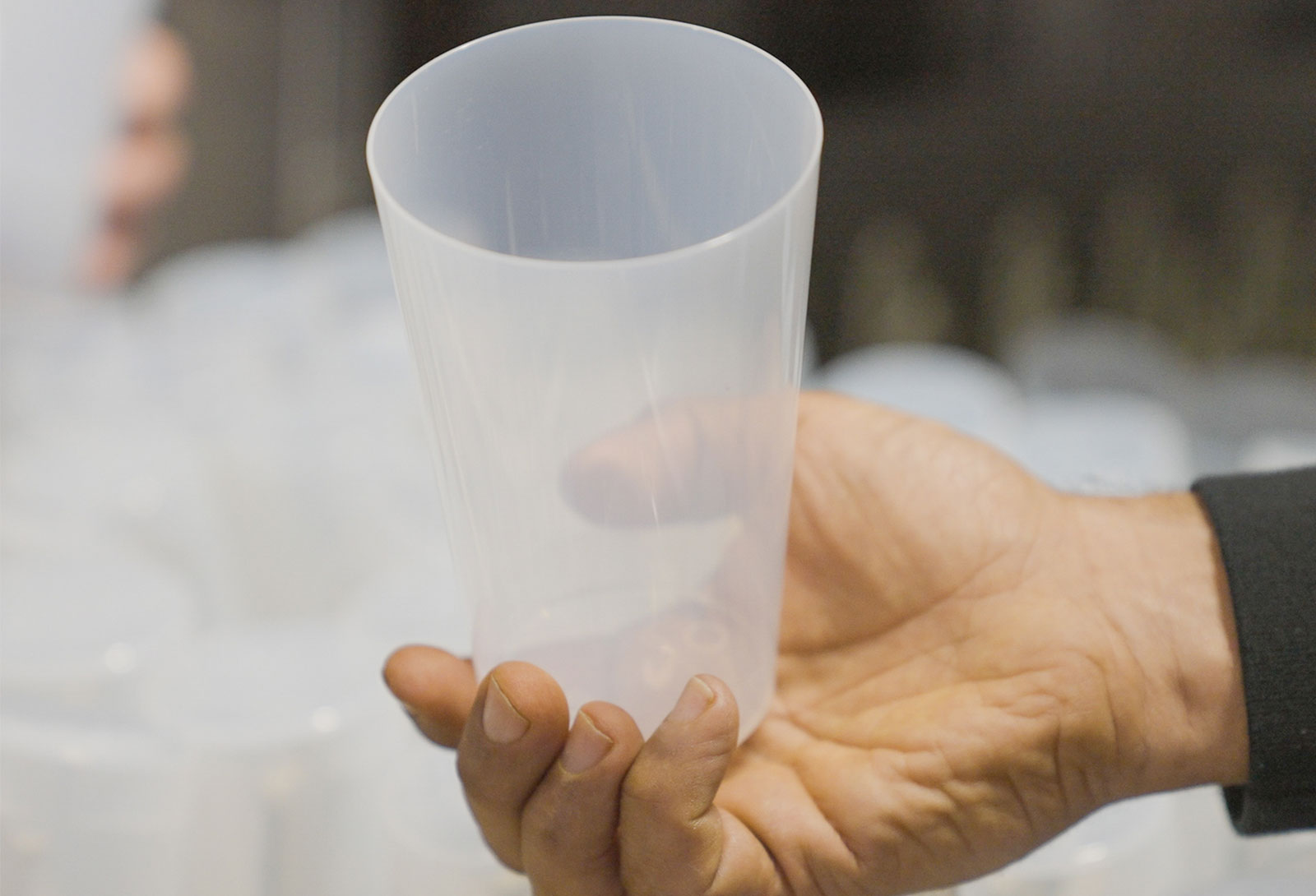 Clean and dry reusable plastic cup